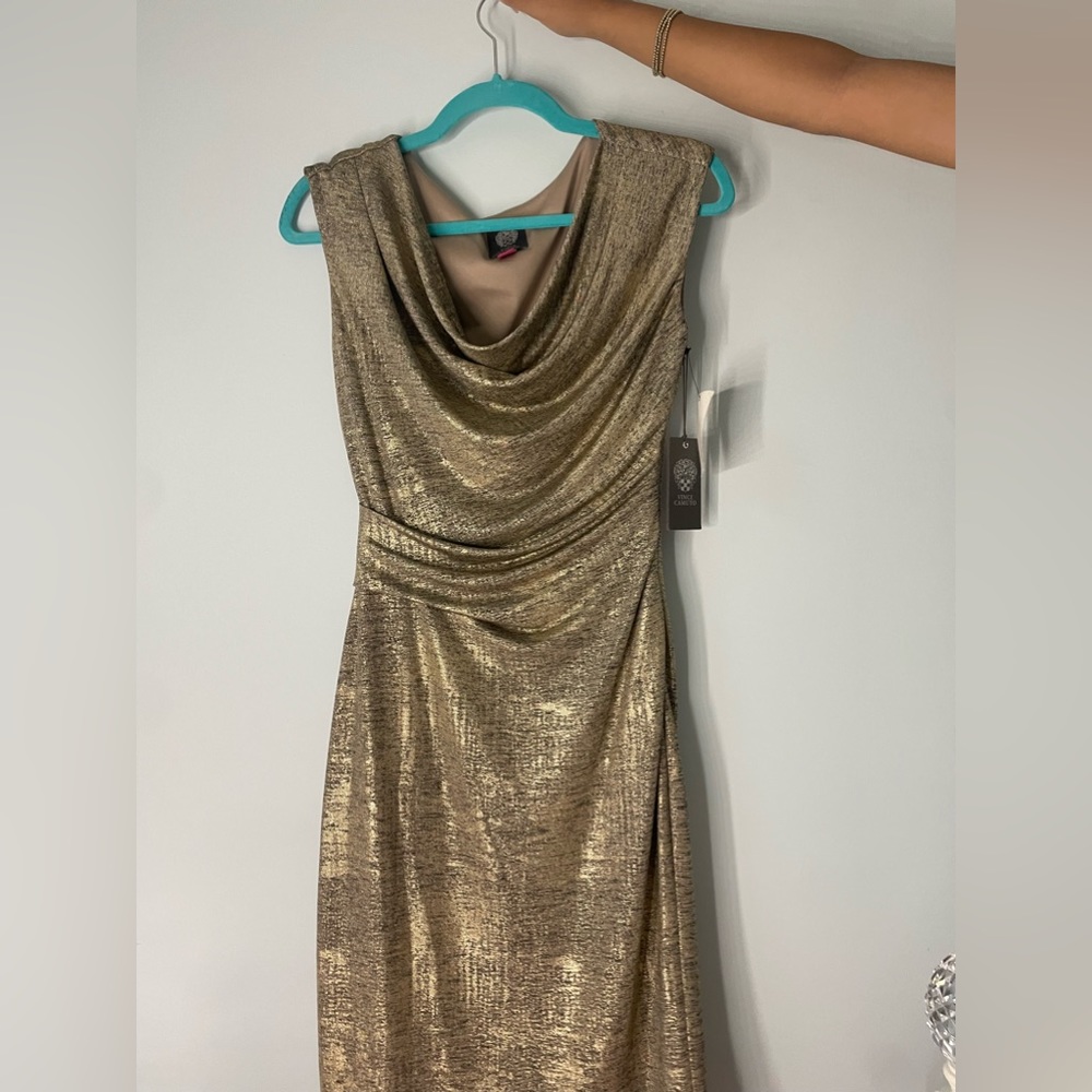 Gold Vince Camuto Knee Length Dress Size 2